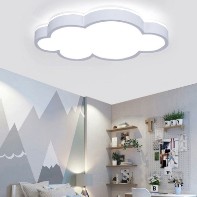 Modern Simplicity Cloud Shaped Flush Mount LED Ceiling Mount Light Fixture for Kid's Bedroom