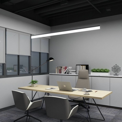 Modern Style LED Pendant Light Metal Acrylic Linear Hanging Light for Office Mall