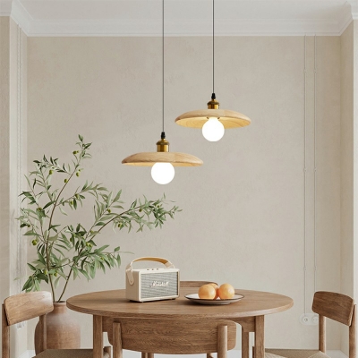 Modern Style Retro Hanging Light Wood 1 Bulb LED Pendant Light for Study Dinning Room