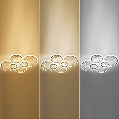 Modern Style Ring Shaped Flush Mount Light Acrylic 6 Light Ceiling Light for Bedroom