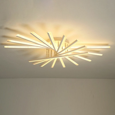 Modern Style Semi Flush Mount Light Acrylic 9 Light Ceiling Light