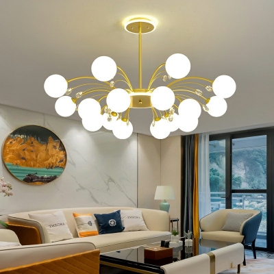 Modernist Chandelier 16 Head Glass Hanging Lamps for Living Room Bedroom