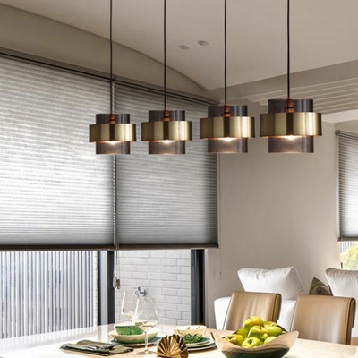 Nordic Style LED Hanging Light Modern Style Cylinder Glass Pendant Light for Dinning Room Coffee Shop