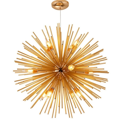Postmodern Hanging Lights Metal Gold Color Chandelier for Bar Bedroom