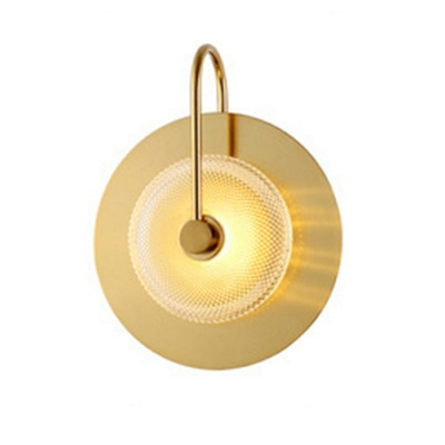 Round Wall Sconce Light Post-Modern Contracted Metal Shade Wall Light for Bedroom