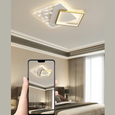 Simplicity Golden Ceiling Light LED Light in White Light Acrylic Clear Shade Ceiling Light Fixture