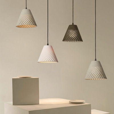 Single Light Living Room Hanging Lamp Modern Pendant Light Kit with Conical Metal Shade