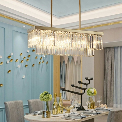 Ultra-Modern Style Island Ceiling Light Crystal Chandelier for Living Room Bedroom Dining Room