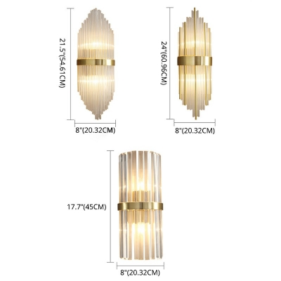 2-Bulb Minimalism Style Crystal Wall Mounted Lamp for Corridor Half Shade Wall Light Fixture
