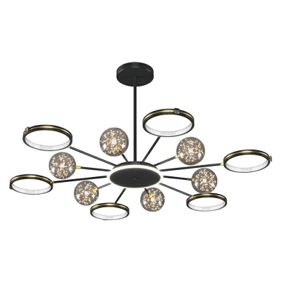 Branch Flushmount Lighting with Rings Shade 3 Colors Light Contemporary Ceiling Lamp