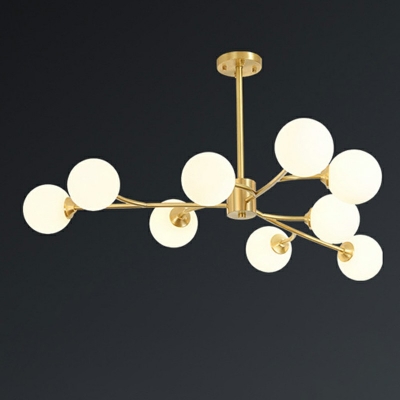 Contemporary Chandeliers 9 Head Glass Hanging Ceiling Lights for Bedroom Dining Room