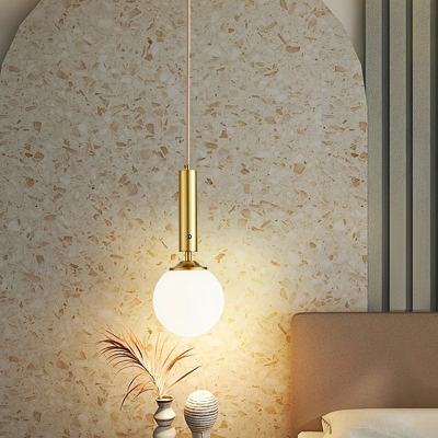 Contemporary Style Hanging Lamp Kit Single Light Hanging Light Fixtures in Gold