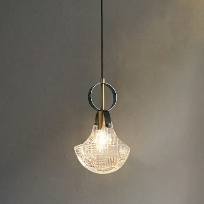 Crystal Glass Lighting Fixture for Kitchen Single-Bulb Contemporary Geometric Pendant Lamp