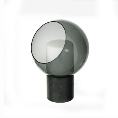 Dome Glass Shade Nightstand Lamp Modernist 1 Head Task Lighting in Grey