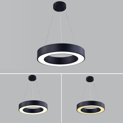 Hollow Round Office Lighting Contemporary Minimalist LED Modern Pendant Lights Fixtures 