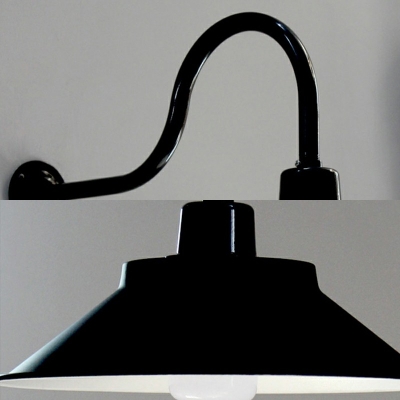 Industrial Metal Sconces 1 Light Barn Wall Mounted Wall Lights in Textured Black
