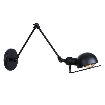 Industrial Style Bowl Shaped Shade Wall Lamp Metal 1 Light Wall Light for Study and Bedroom