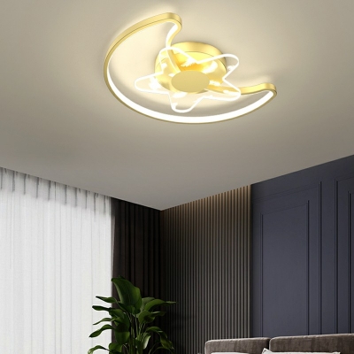 LED Parlor Ceiling Light Simple Flush Mount Lamp with geometric Ring Arcylic Shade