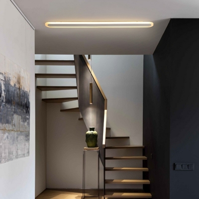 Linear Flush Mount Light Contemporary Modern Acrylic Shade LED Ceiling Light for Corridor