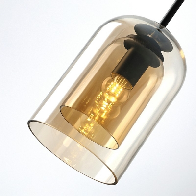 Modern Simple Style Adjustable Pendant Light with Double Layer Glass Shade Pendant