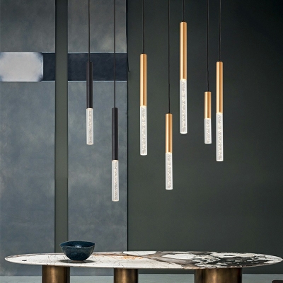 Modern Style Acrylic Hanging Light Cylinder LED Pendant Light for Living Room