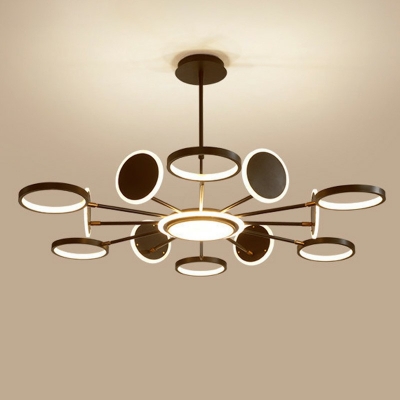 Modern Style Hanging Lights Third Gear Chandelier for Living Room Dinning Room