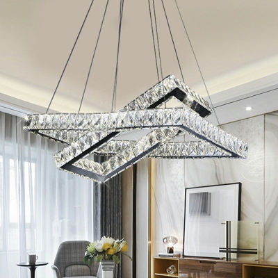Modern Style Hanging Lights Crystal Chandelier for Living Room Dining Room Bedroom