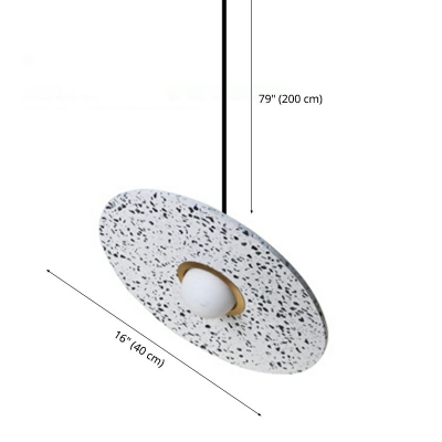 Modern Style LED Hanging Light Cement Dish Shaped Pendant Light for Coffee Shop Bedside