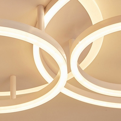 Modern Style Ring Flush Mount Light Acrylic 6 Light Ceiling Light for Living Room