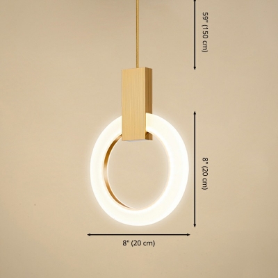 One Light Modern Style Pendant Light Kit LED Bedroom Suspension Lighting