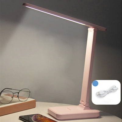 Post Modern Rectangle Shape Table Light Adjustable Shade Metallic Table Lamp in 3 Colors Light