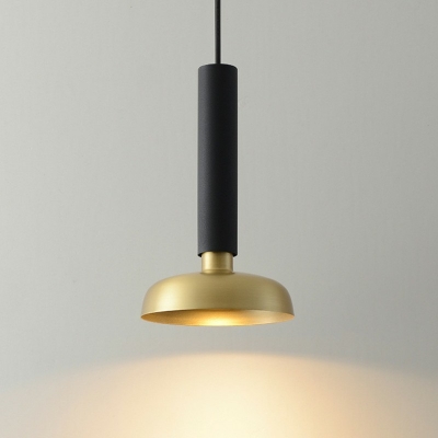 Postmodern Style Metallic Hanging Light 1 Head Pendant Lighting for Kitchen Island