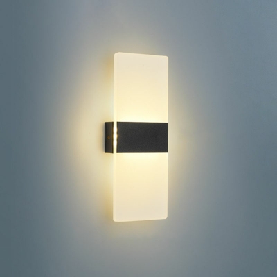 Rectangle Wall Sconce Light Creative Modern Iron and Acrylic Shade Wall Light for Study Room