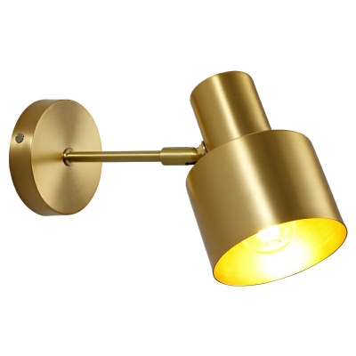 Simplicity Metal Wall Lamp 1 Head Iron Shade Wall Sconce Lighting in Gold for Living Room
