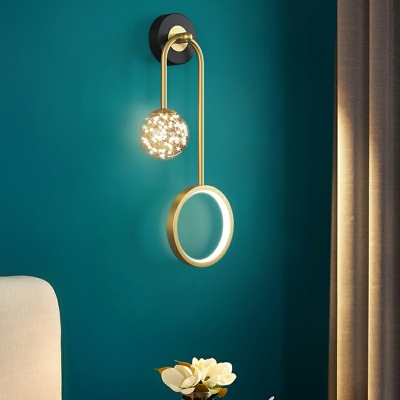 Sphere and Circle Sconce Light Fixture Postmodern 19.5
