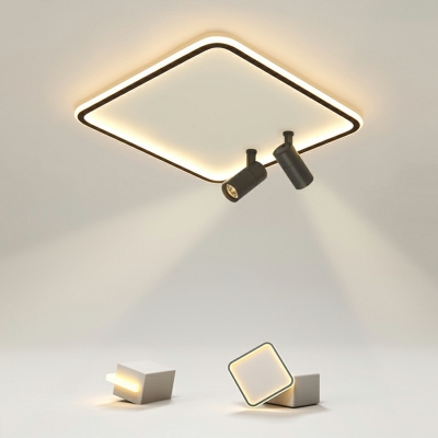 Square Semi Flush Mount Ceiling Light with Adjustable Angle Ceiling Lamp for Living Room