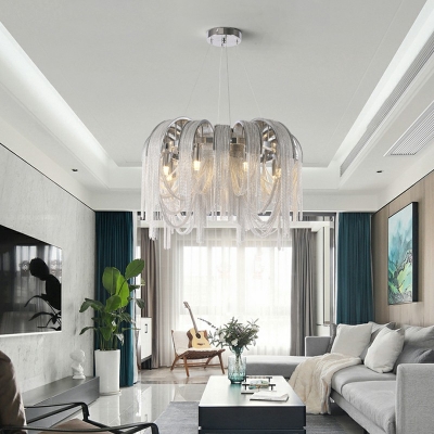 Tassel Shape Hanging Light Kit Chandelier for Living Room Hotel Lobby