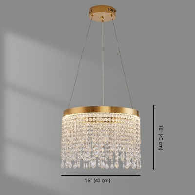 Tassel Shape Hanging Light Kit Crystal Chandelier for Living Room Dining Room