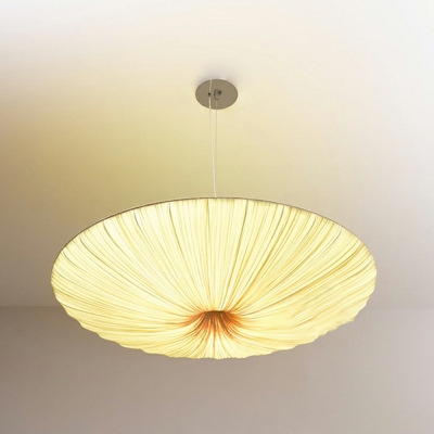 Umbrella Shape Pendant Lamp Contemporary Fabric Art Deco Suspended Light in Beige