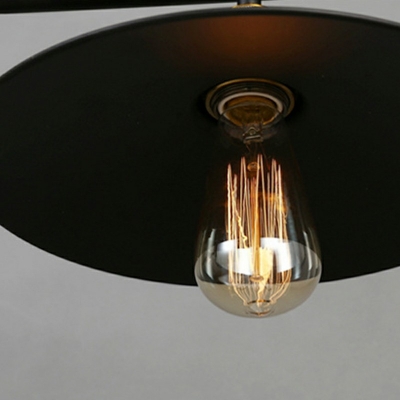 Vintage Style 3-Light Adjustable Island Light Wrought Iron Pendant Light in Black