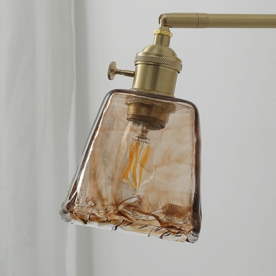 1-Light Wall Light Lamp Sconce Antique Glass Wall Sconce Fixture Light in Gold