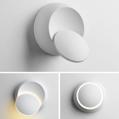 Adjustable Wall Sconce Light Contemporary Modern Round Iron Shade Wall Light for Bedroom