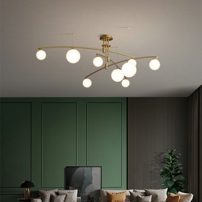 Arc Minimalistic Ceiling Ball Shape Glass with Roung Canopy Flush Ceiling Light Fixture