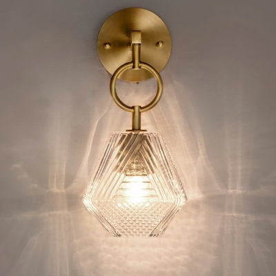 Armed Wall Sconce Light Creative Post-Modern Metal and Crystal Shade Wall Light for Bedroom