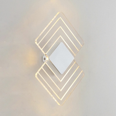 Geometrical Shape Wall Sconce Light 2 Lights Modern Nordic Metal and Acrylic Shade LED Wall Light for Bedroom