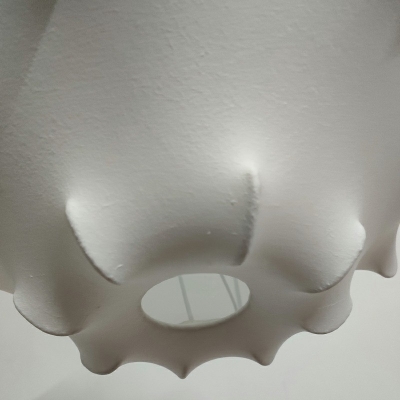 Irregular White Fabric Pendant Lighting Macaron 1 Light Suspension Light for Dining Room