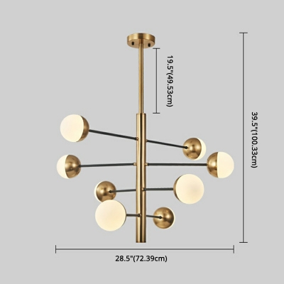Modern Style Chandelier 8 Head Glass Hanging Lamps for Living Room Bedroom Dining Room