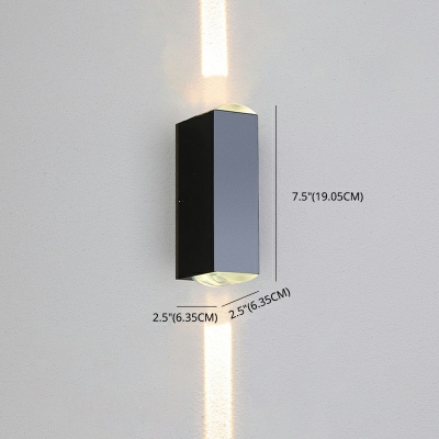 Modern Waterproof Outdoor Wall Lighting in Black 7.5 Inchs Height Metal Sconces