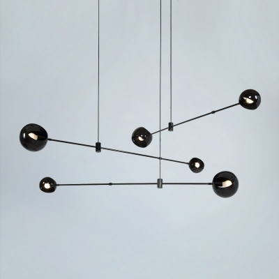 Postmodern Hanging Lights Metal 6 Head Chandelier for Living Room Bedroom Dining Room