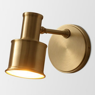 Postmodern Single Wall Hanging Light Ball Wall Lamp with Gold Cylinder Shade